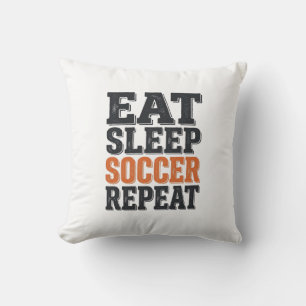 Coussin Manger Dormir Football Répéter Chemise Vintage Typ