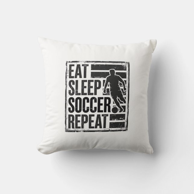 Coussin Manger Dormir Football Répéter Conception de Chemi (Recto)