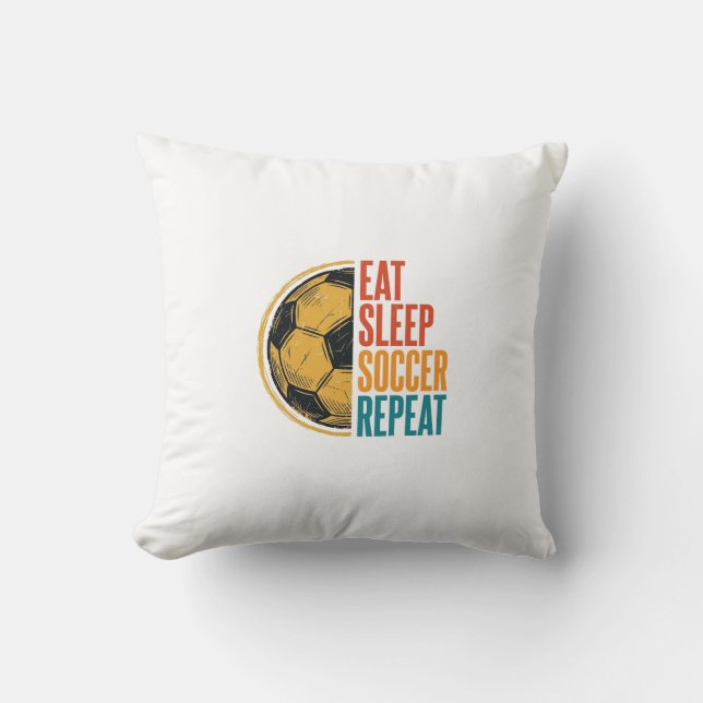 Coussin Manger Dormir Football Répéter Conception de Maill (Recto)