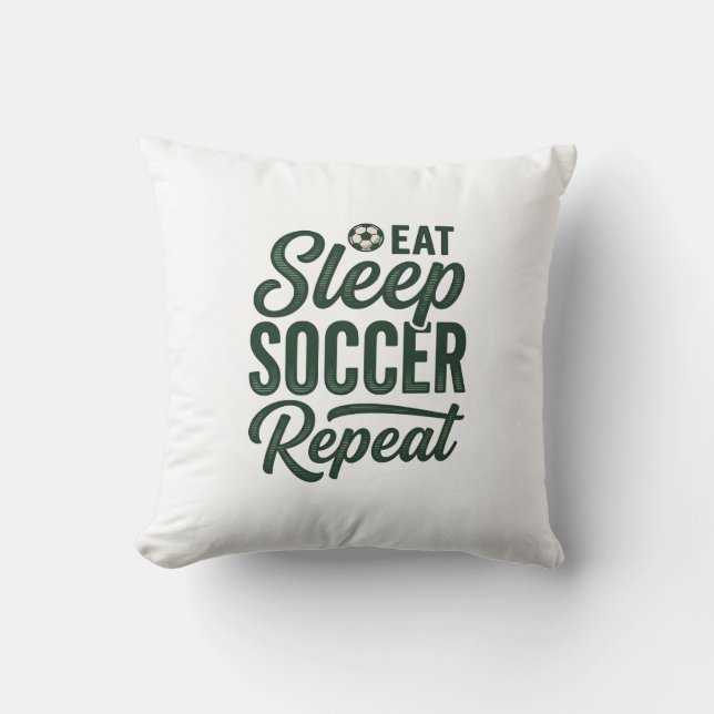 Coussin Manger Dormir Football Répéter Conception de T-Shi (Recto)
