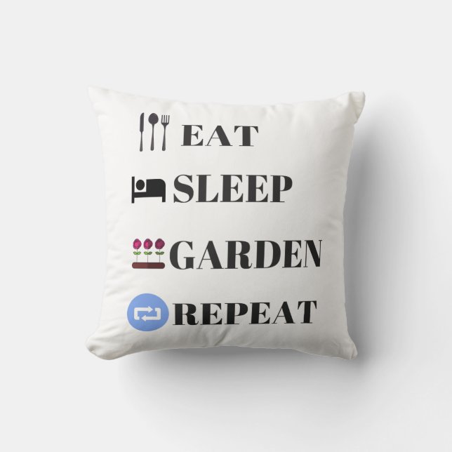 Coussin Manger Dormir Jardin Répéter (Recto)