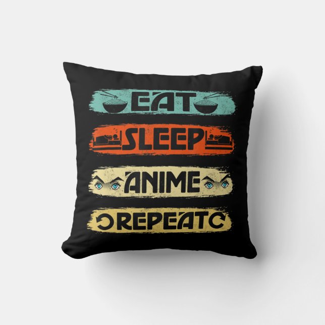 Coussin Manger Sleep Anime Répéter Ramen Kawaii Japonais M (Recto)