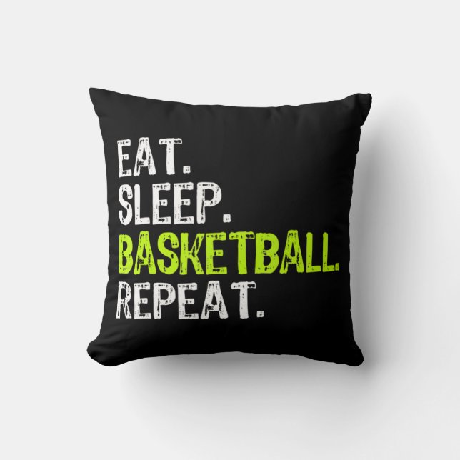 Coussin Manger Sleep Basketball Répéter Lecteur Fun Cool L (Recto)