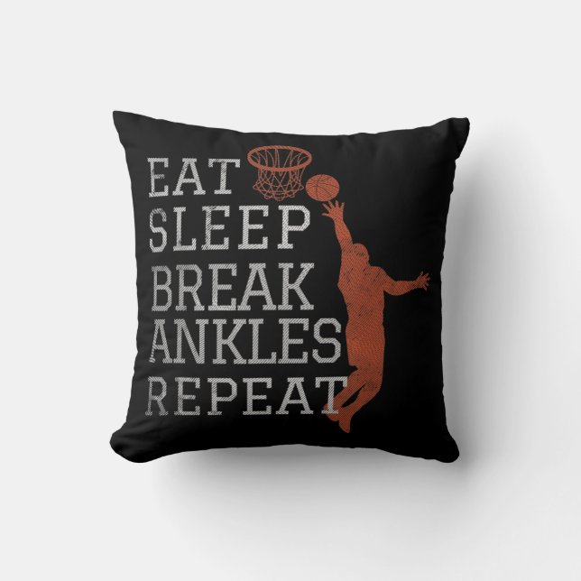 Coussin Manger Sleep Break Ankles Répéter Basketball Fun (Recto)