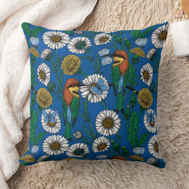 Coussin Mangeurs d'abeilles sur bleu (Couverture)