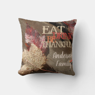 Coussin Mangez Boire Soyez Heureux Thanksgiving