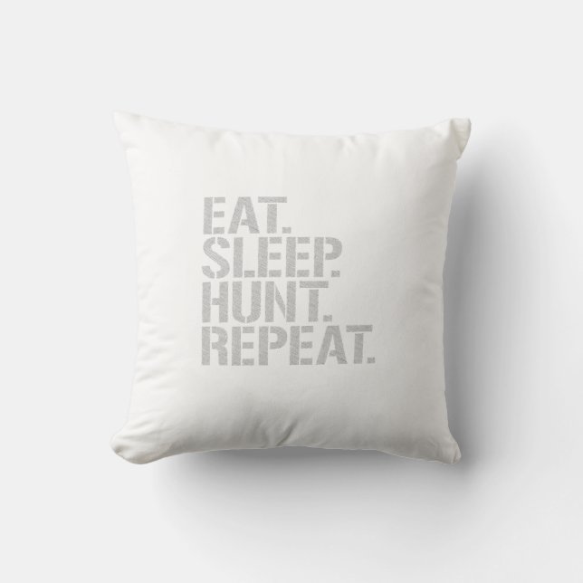Coussin Mangez la répétition de chasse à sommeil (Recto)