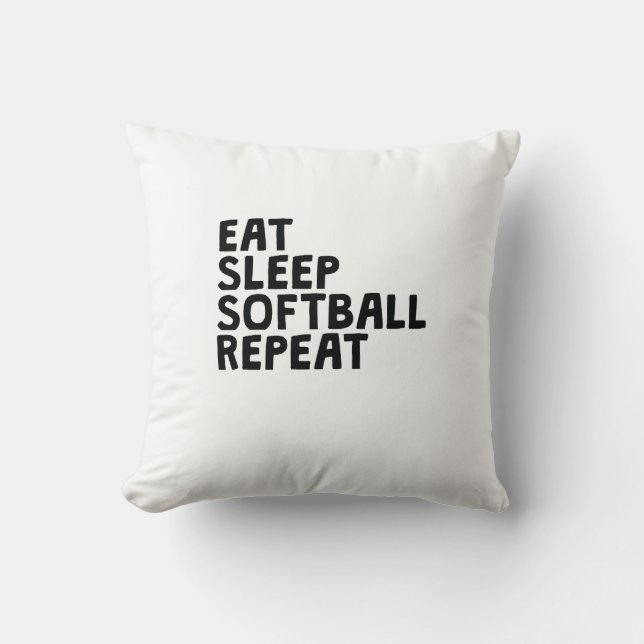 Coussin Mangez la répétition du base-ball de sommeil (Recto)