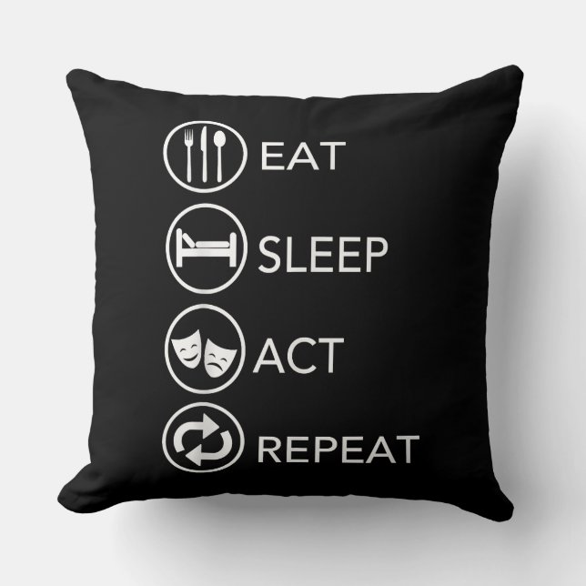 Coussin Mangez le sommeil Répéter - Acteurs intérimaires C (Recto)