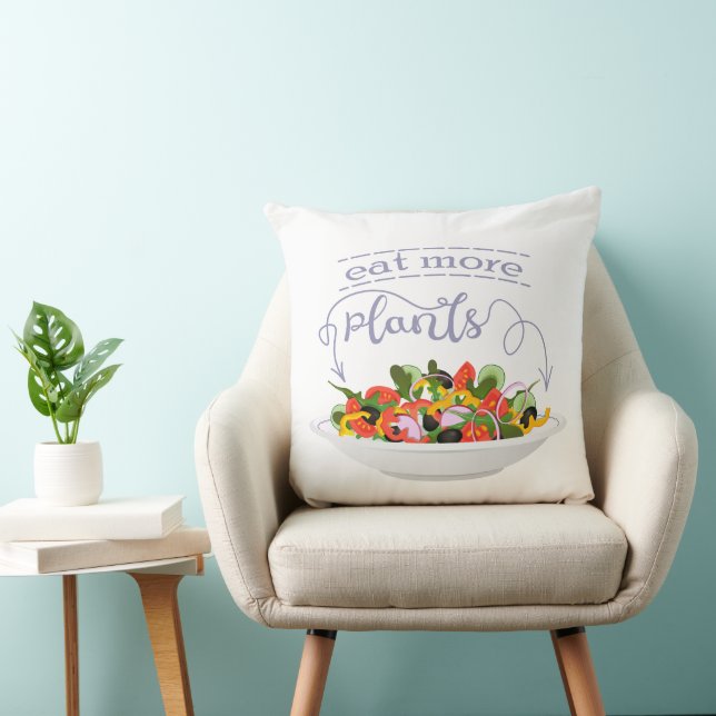 Coussin Mangez plus de plantes frais motivation salade let (Chaise)