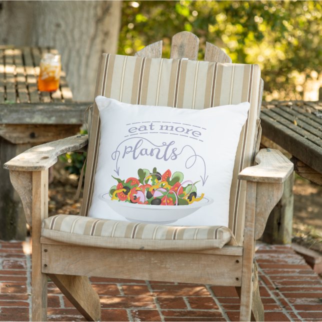 Coussin Mangez plus de plantes frais motivation salade let (Chaise)