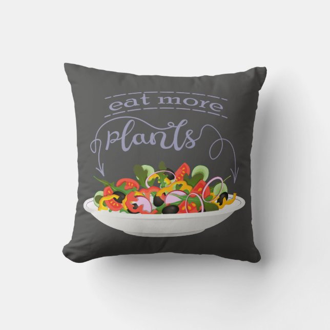 Coussin Mangez plus de plantes frais motivation salade let (Recto)
