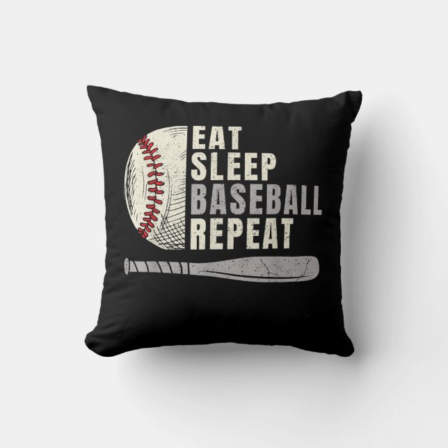 Coussin Mangez Sleep Baseball Répéter Funny Baseball Playe (Recto)