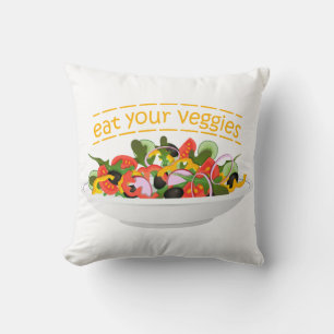 Coussin Mangez vos Légumes Citer salade fraîche mélange bo
