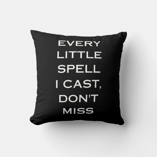 Coussin Manifestation Magique Citation Noir, Design Minima (Recto)