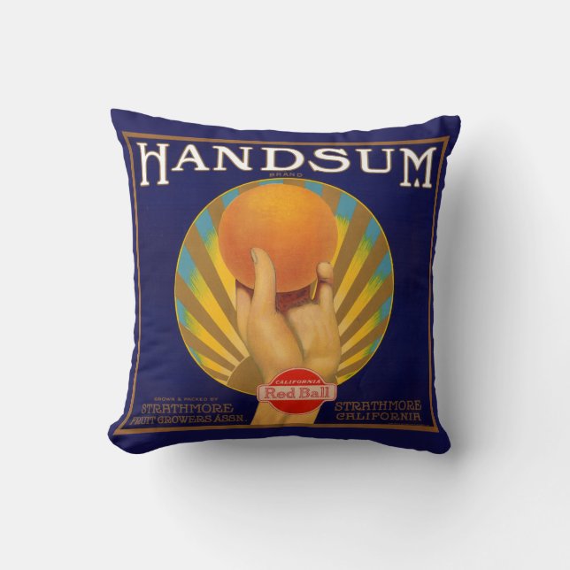 Coussin Manque de étiquette de caisse orange des années 19 (Recto)
