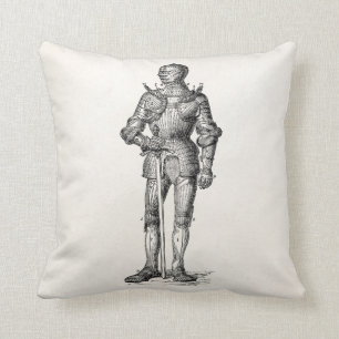 Coussin Manteau de l'épée brillante d'armure de chevalie