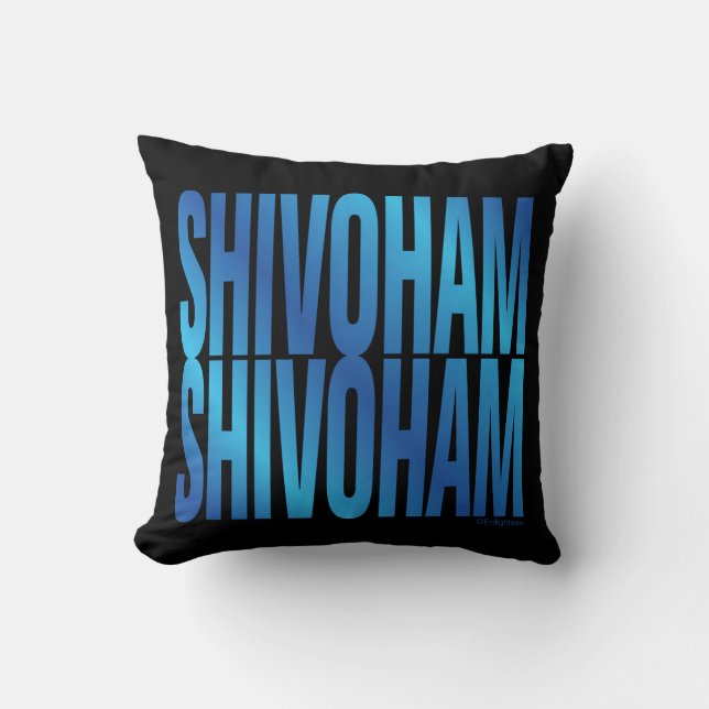 Coussin Mantra bleu Shivoham Shivoham Black (Recto)