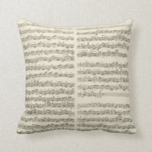 Coussin Manuscrit de musique de Bach, 2ème suite pour le