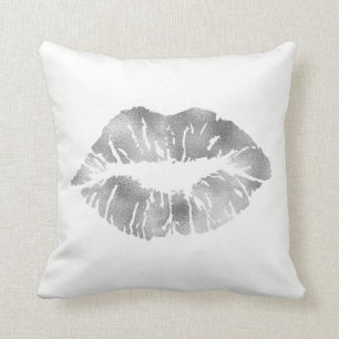 Coussin Maquillage blanc de lèvres de baiser de parties