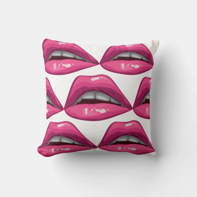 Coussin Maquillage de lèvres de rose d'art de bruit (Recto)