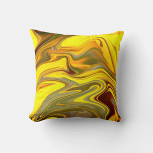 Coussin Marble Waves Yellow Digital Paper-55448
