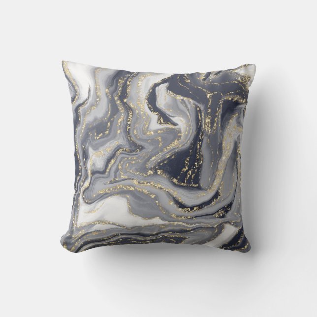 Coussin Marbled Gray, White and Gold (Recto)