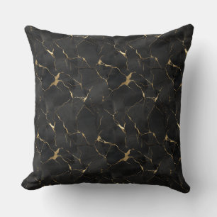Coussin Marbleized Black & Gold Luxe