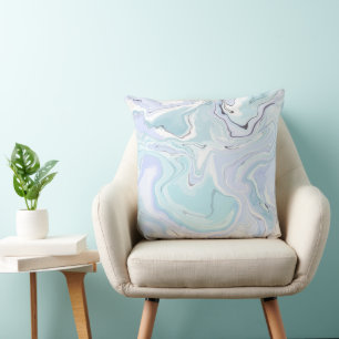 Coussin Marbre Abstrait bleu clair Jeu d'oreiller - modern