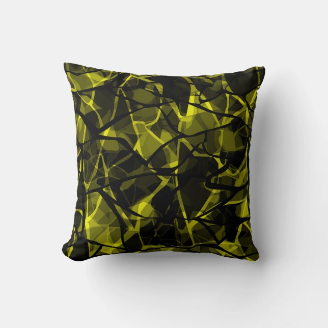 Coussin Marbre abstrait noir vert brillant sans soudure (Recto)