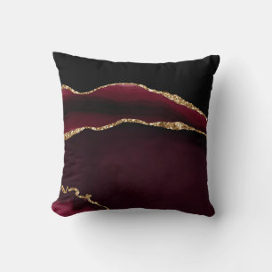 Coussin Marbre Agate Chic Black Purple Gold Parties scinti
