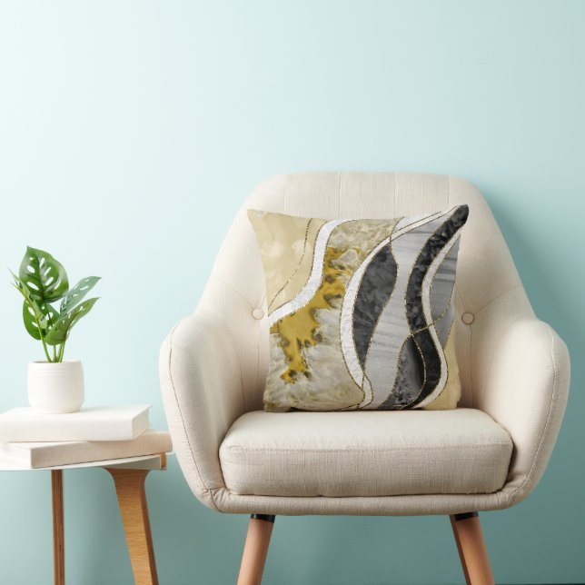 Coussin Marbre Agate Or Glam 7 (Chaise)
