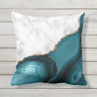 Marbre Blanc Agate Sarcelle Doré