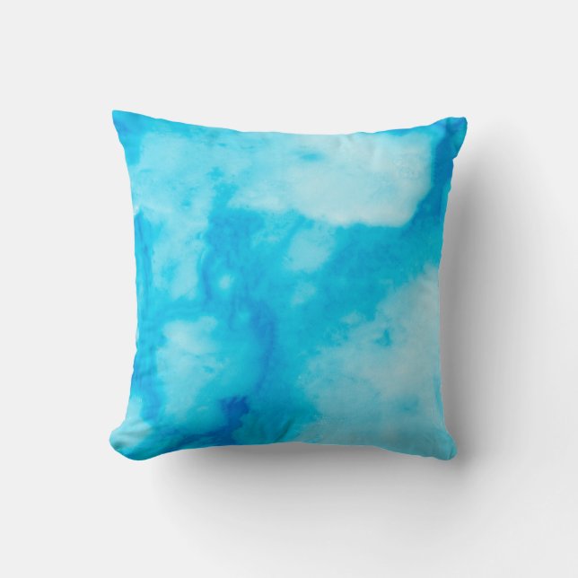 Coussin Marbre blanc bleu texture avec motif naturel (Recto)