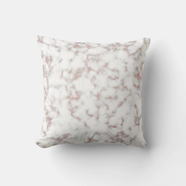 Coussin Marbre blanc Carrara Rose Parties scintillant or T (Recto)