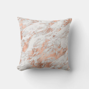 Coussin Marbre Blanc Doré Rosé Assez Joli 