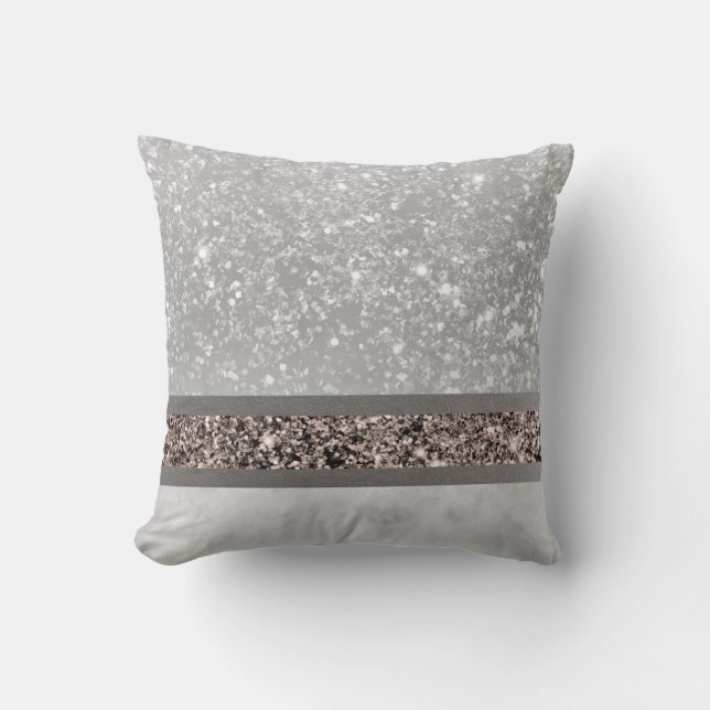 Coussin Marbre blanc Rose Gold Parties scintillant Glam #1 (Recto)