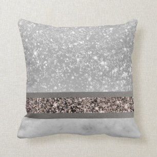 Coussin Marbre blanc Rose Gold Parties scintillant Glam #1
