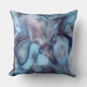 Coussin Marbre bleu et violet abstrait