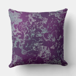 Coussin Marbre bleu et violet abstrait