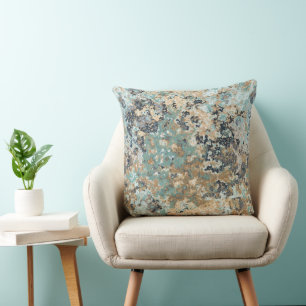 Coussin marbre bleu turquoise clair