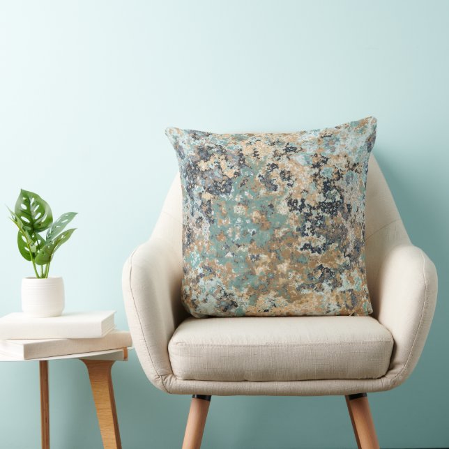 Coussin marbre bleu turquoise clair (Chaise)