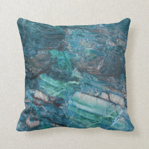 Coussin Marbre bleu Turquoise Pierre Rocher Granit
