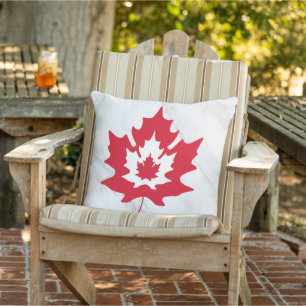 Coussin Marbre canadien Feuille d'érable Rouge et blanc Pa