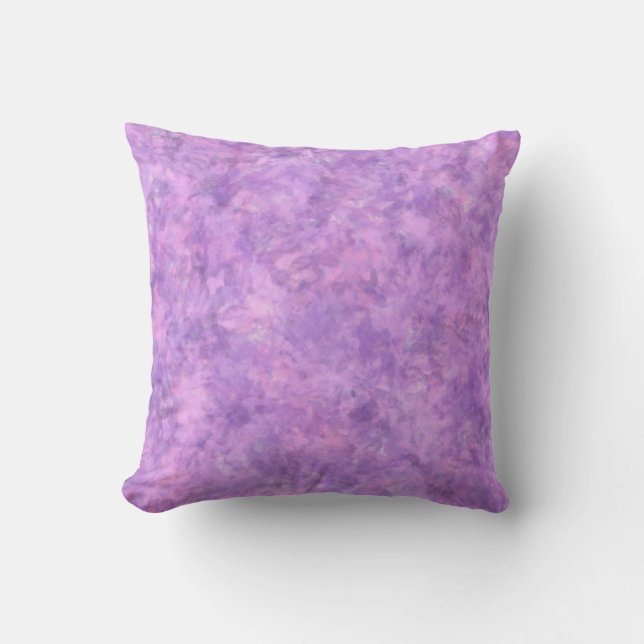 Coussin Marbre d'aquarelle violet et lavande (Recto)