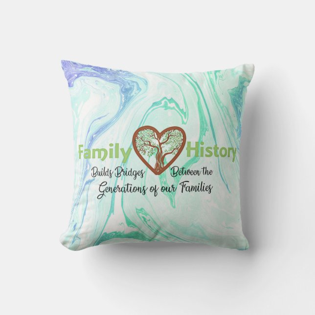 Coussin marbré d'arbre de généalogie de famille de (Recto)