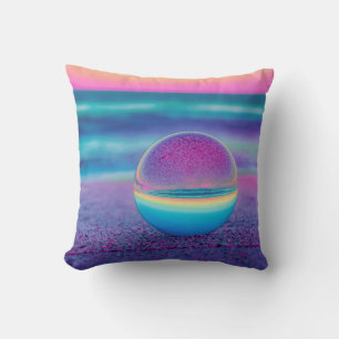 Coussin Marbre de couleur pastel reflétant un coucher de s