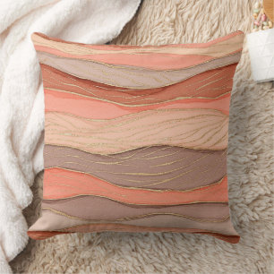 Coussin Marbre de Veine d'Or Terracotta - Luxe Chaud 10