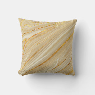 Coussin Marbre d'or : arrière - plan de texture luxueuse.