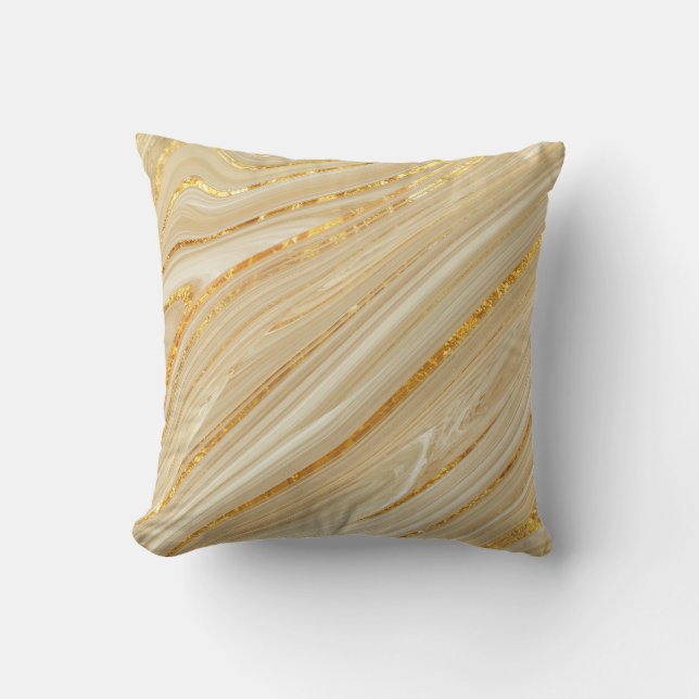 Coussin Marbre d'or : arrière - plan de texture luxueuse. (Recto)
